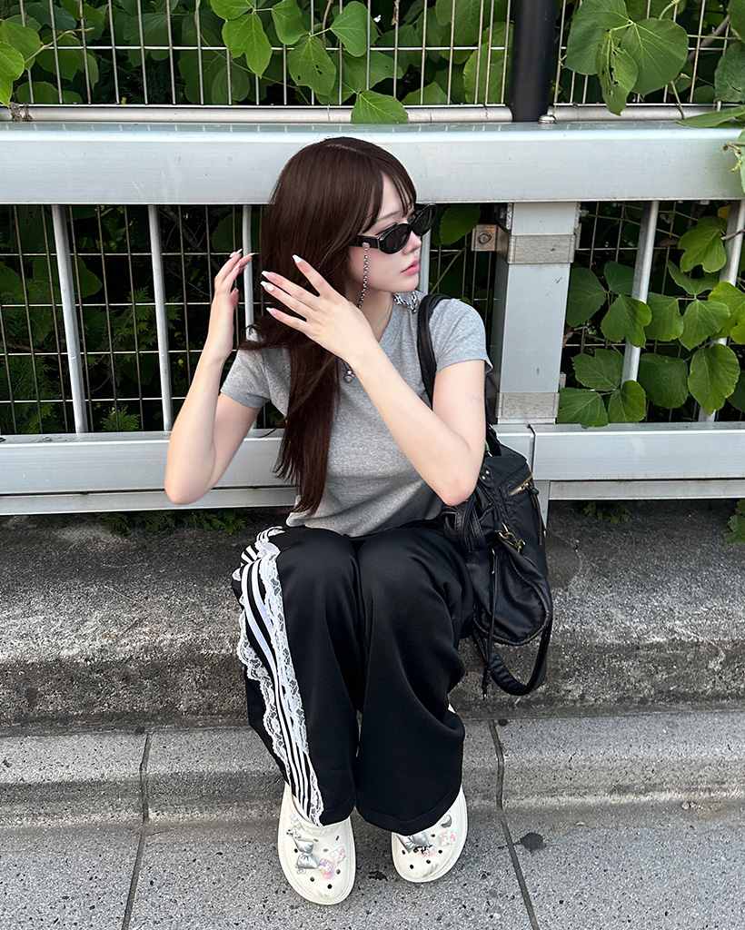 フリルラインスウェットパンツ | ファッション通販サイト NUGU