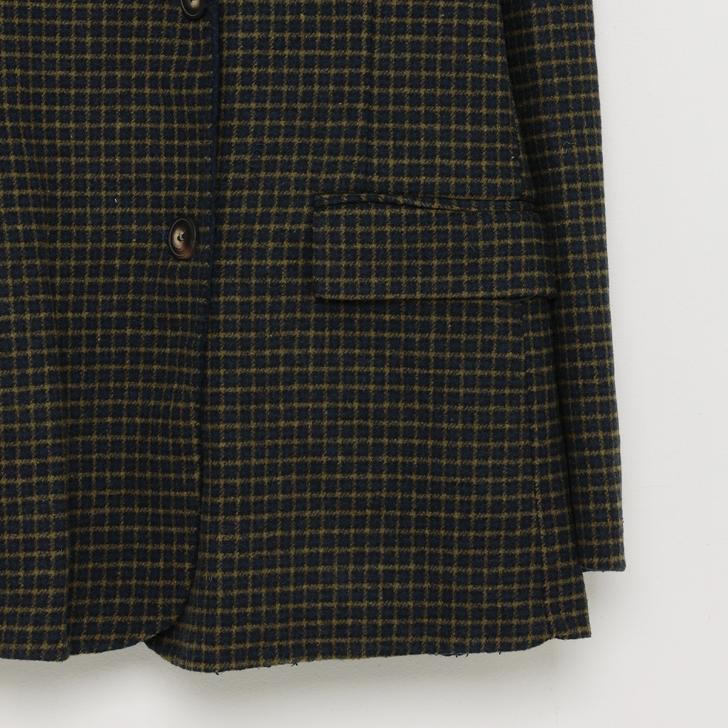 【GREEN LABEL RELAXING】チェック ウールジャケット L 紺 UNITED ARROWS green relaxing label / Jacket/36/Wool