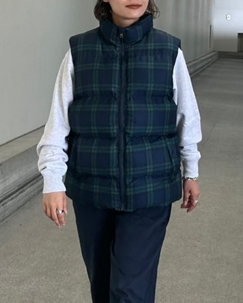 チェックショートダウンベスト | ファッション通販サイト NUGU