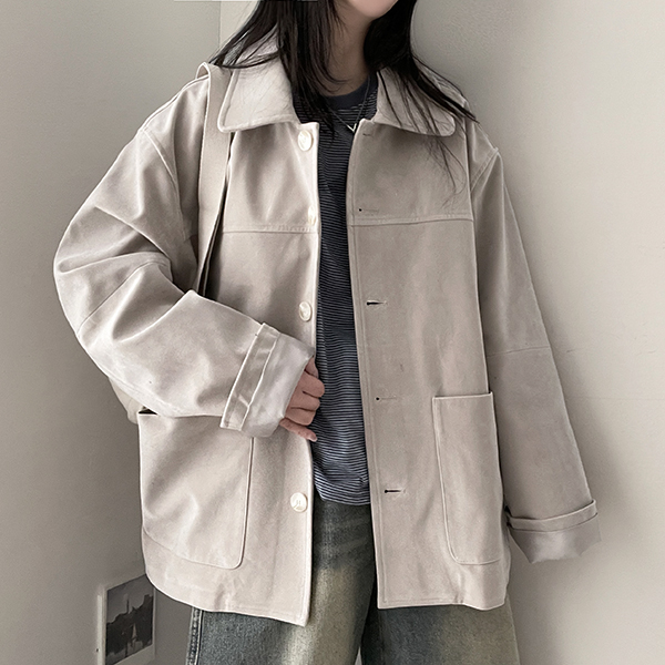 オーバースリットスエードジャケット | ファッション通販サイト NUGU