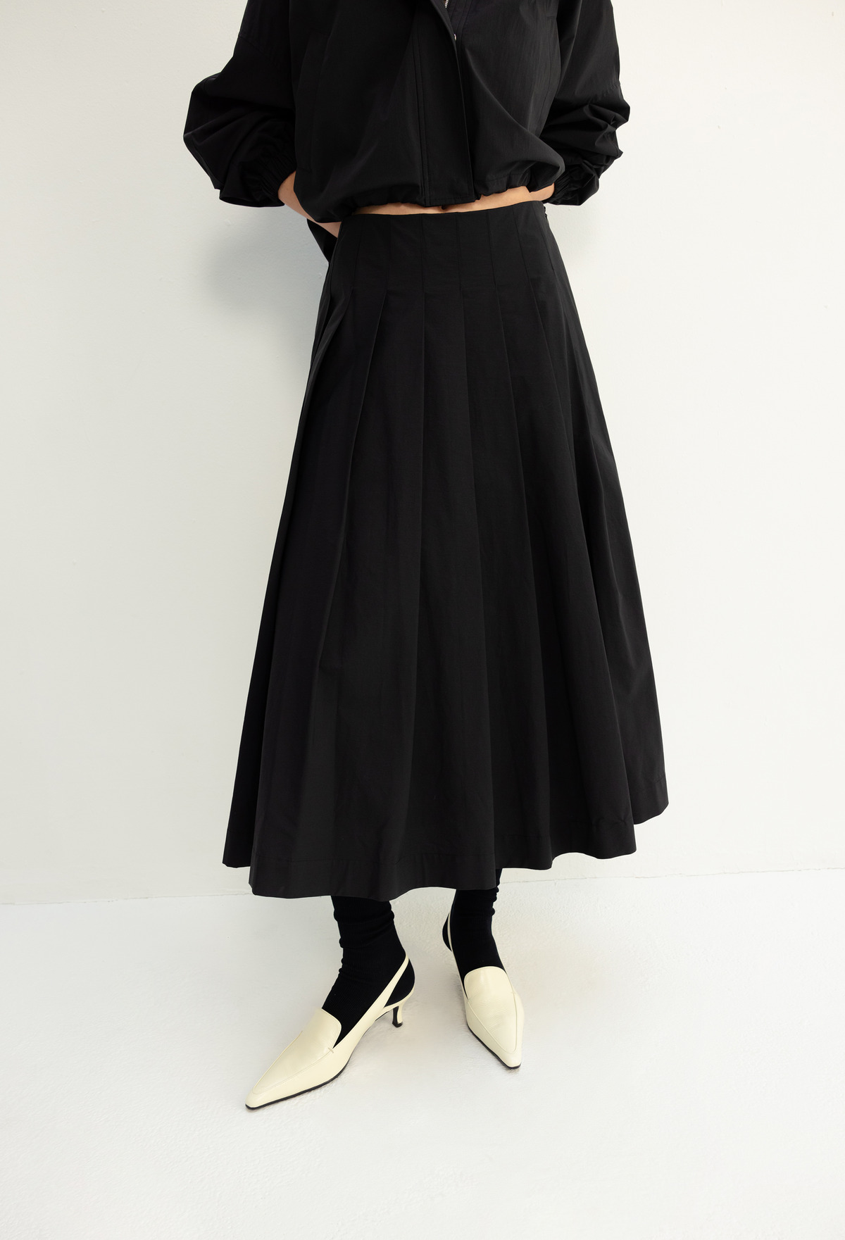 スカート HALOMINIUM Midi pleated wrap skirt MIDI PLEATED WRAP SKIRT 3 / GRAY – HALOMINIUM