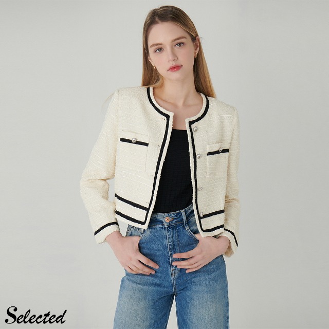 [Selected] Line Color Tweed Jacket O231T162 | ファッション通販サイト NUGU
