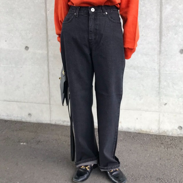 [G-CUT] ワイドバックバンディングデニムパンツ バックバンディングワイドデニムパンツ | ファッション通販