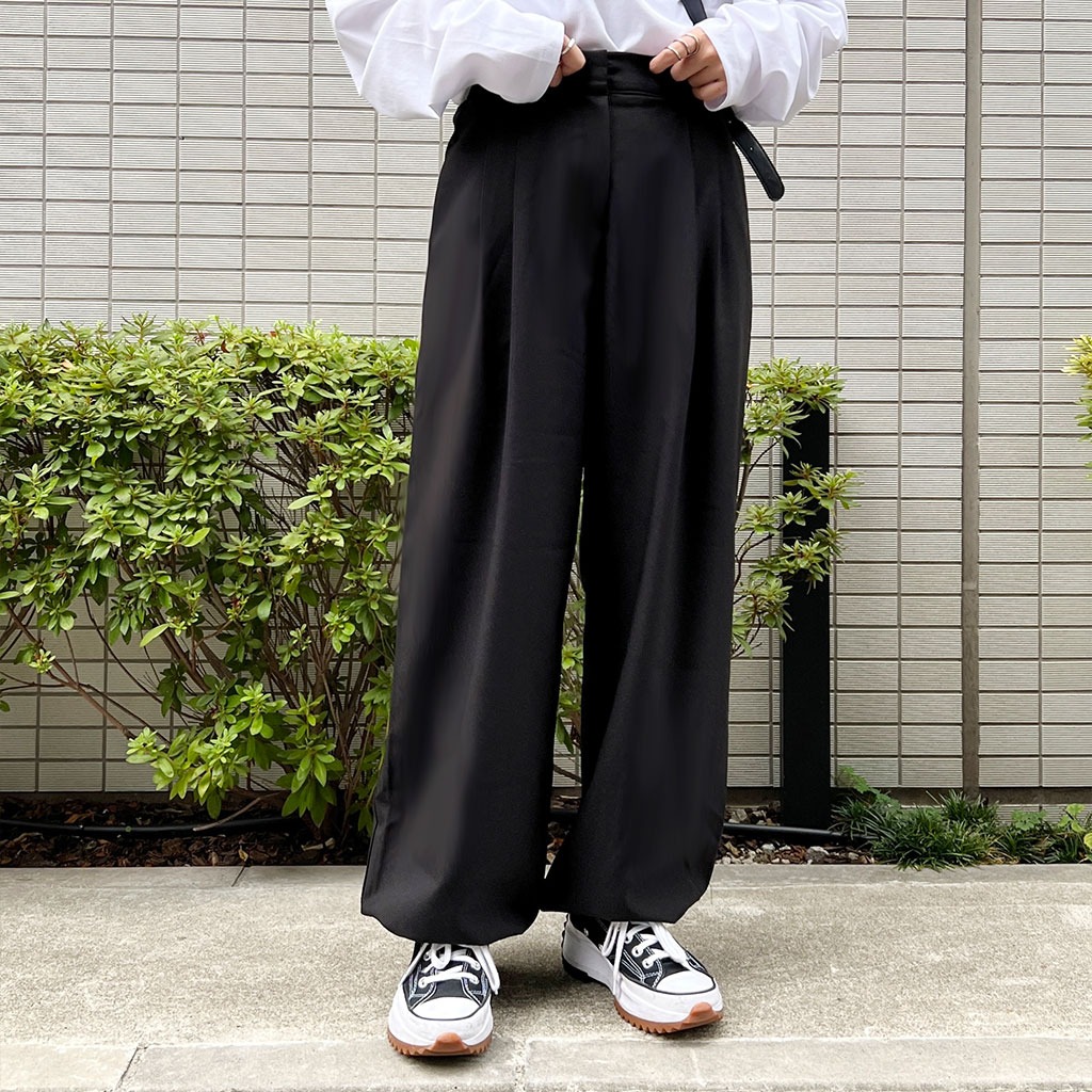 alo 黒 ワイドパンツ S alo】ハイウエストトラウザーワイドレッグパンツ (パンツ