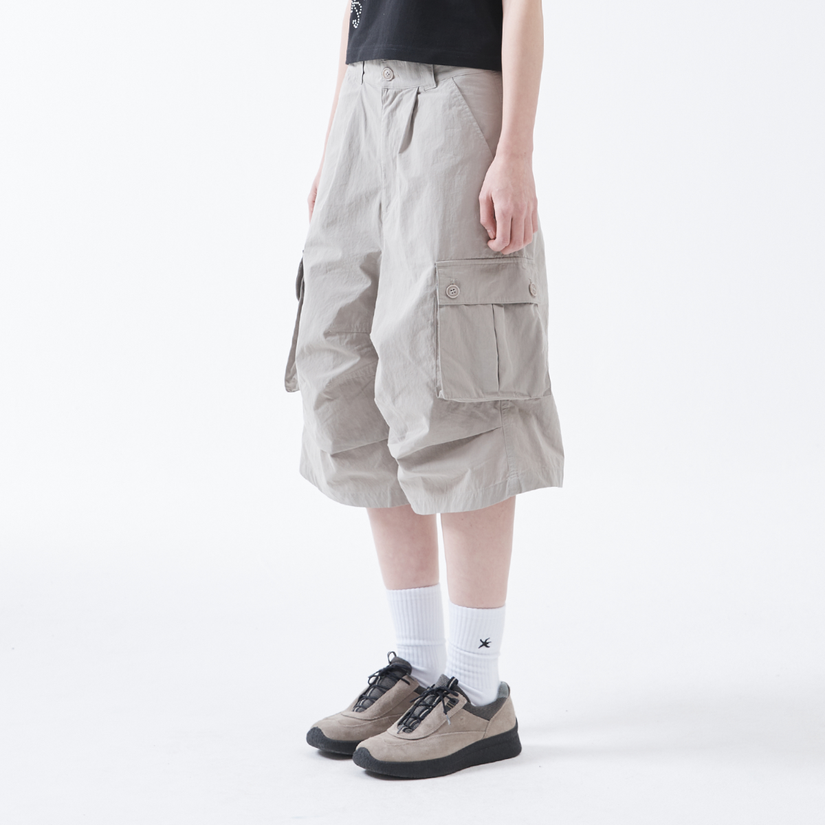 TCM check pocket half pants (charcoal) | ファッション通販