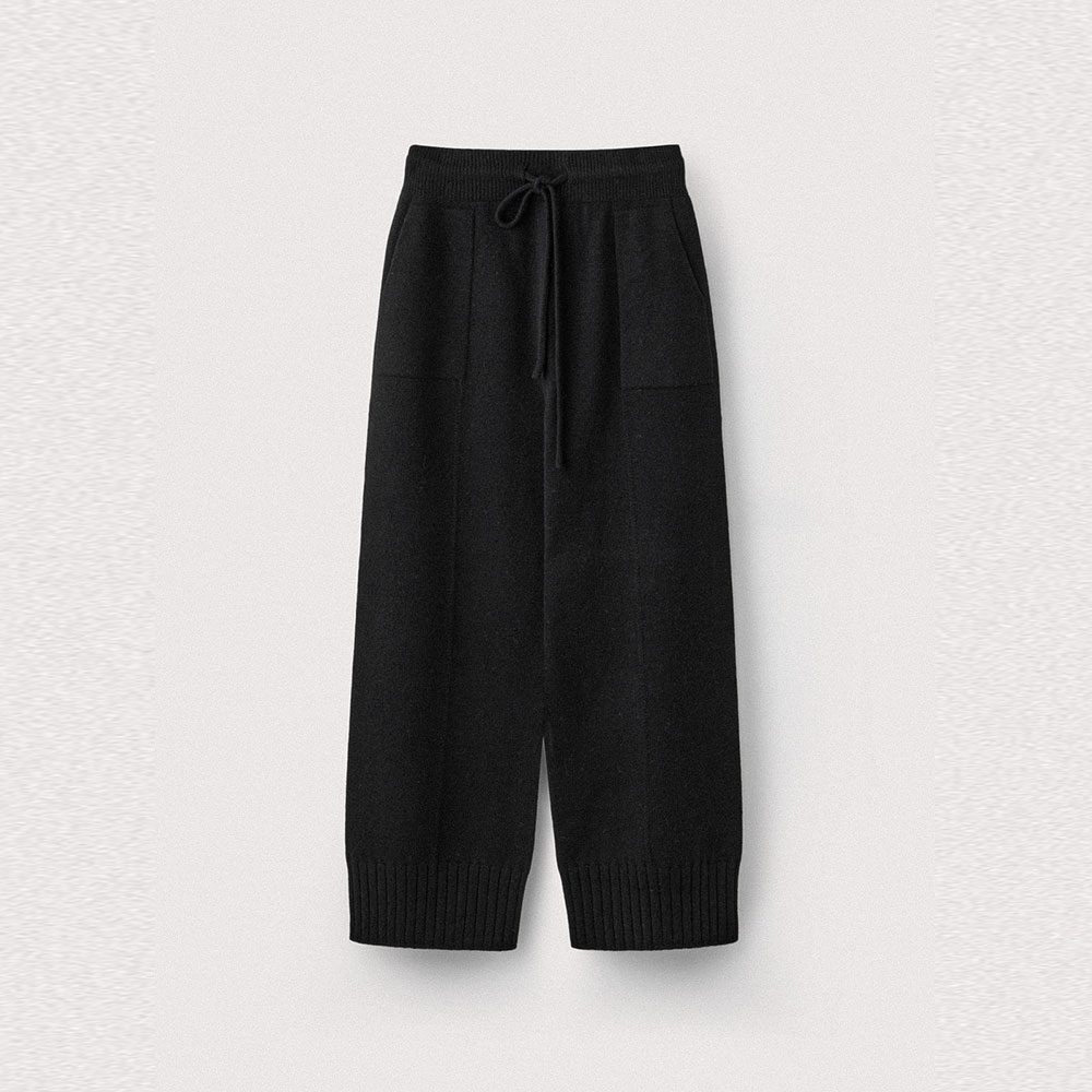 Super fine merino wholegarment pants_Black