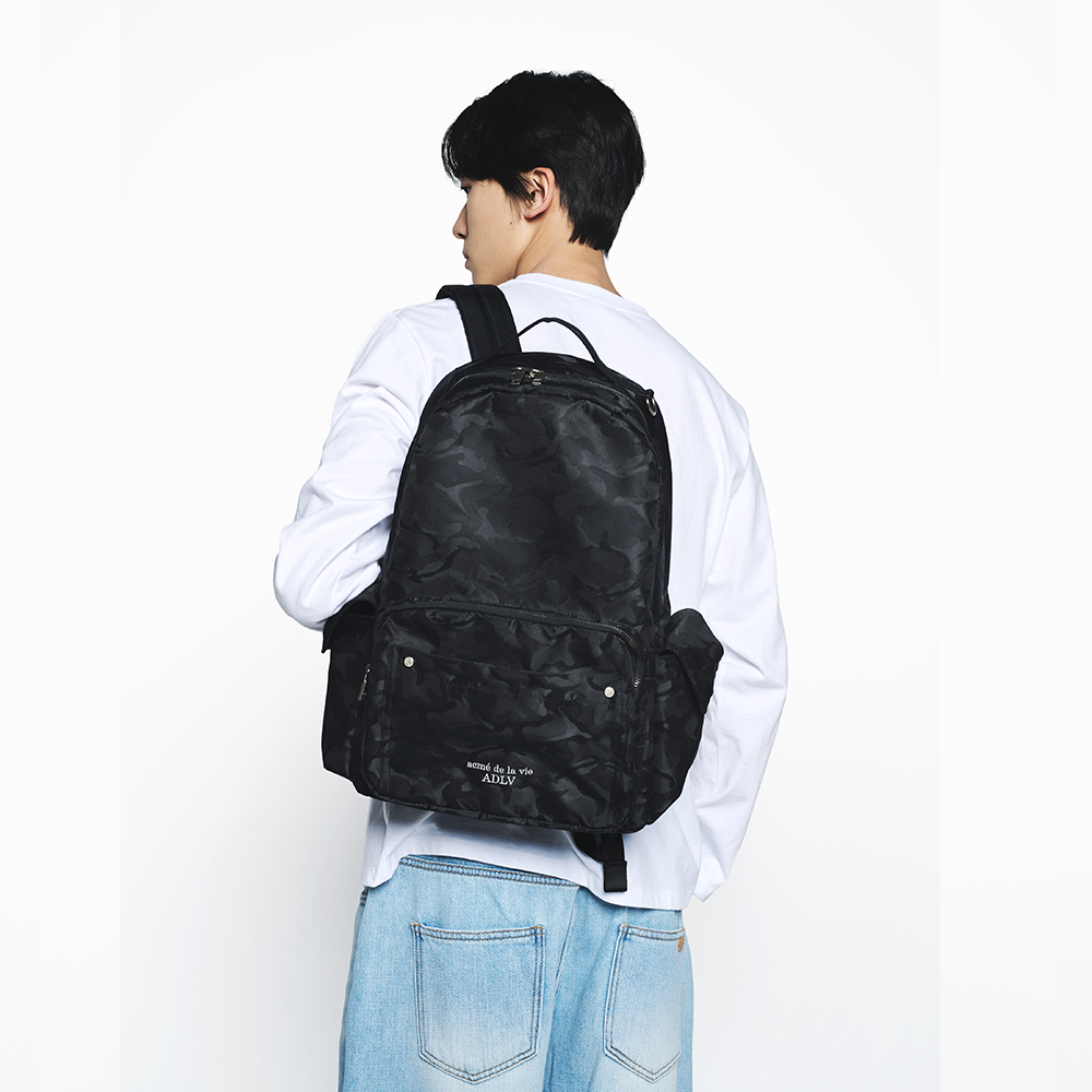 【ADLV】 CAMOUFLAGE SIDE POCKET BACKPACK / 追跡付 ADLV】 CAMOUFLAGE SIDE POCKET BACKPACK / 追跡付 (acme de la