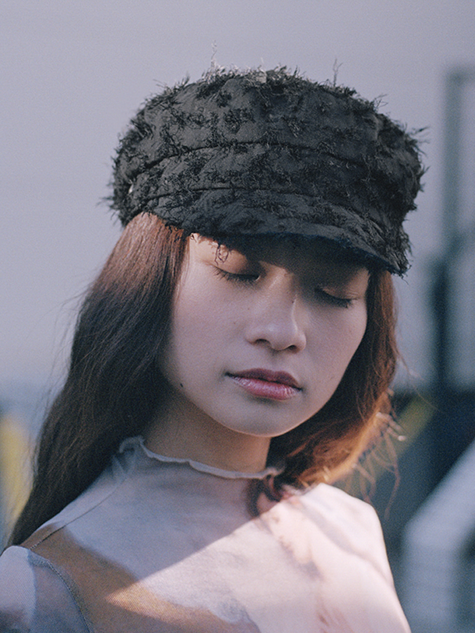 Scarf Veil Wool Cap / Black | ファッション通販サイト NUGU
