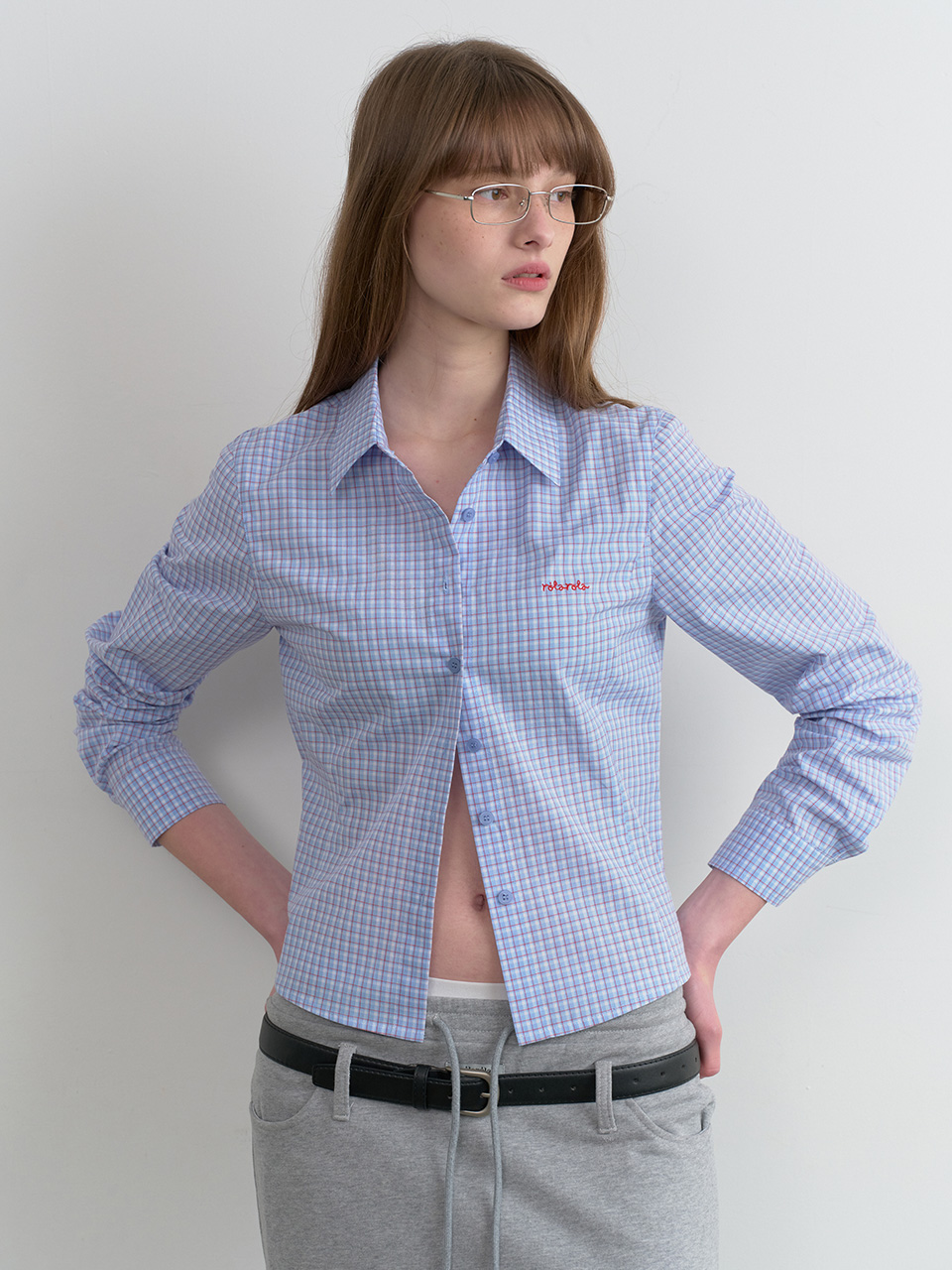 CHECK SLIM FIT SHIRTS BLUE