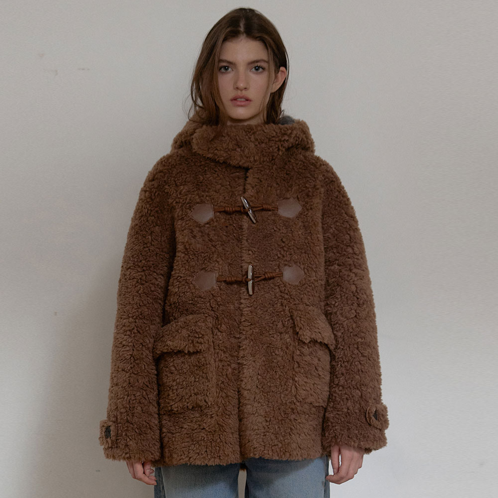 WOOL SHEARLING HOODIE MUSTANG (BROWN) | ファッション通販サイト NUGU