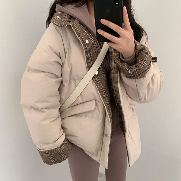 リバーシブルチェック柄ジャケット セール】リバーシブルチェック柄中綿ジャケット（その他アウター
