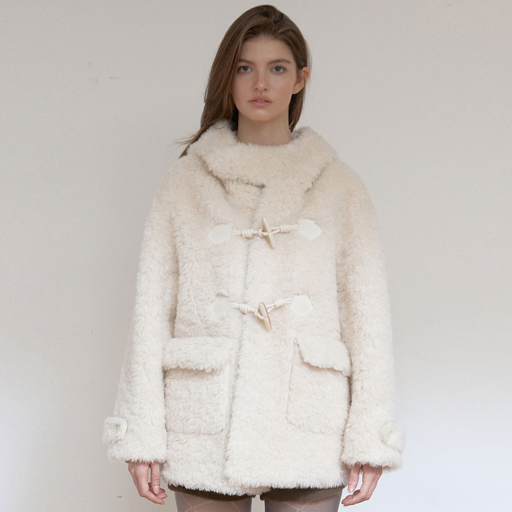 【購入特典】WOOL SHEARLING HOODIE MUSTANG (IVORY)