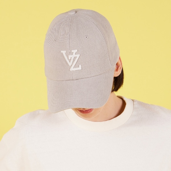 Monogram Applique Over Fit Washing Ball Cap Beige