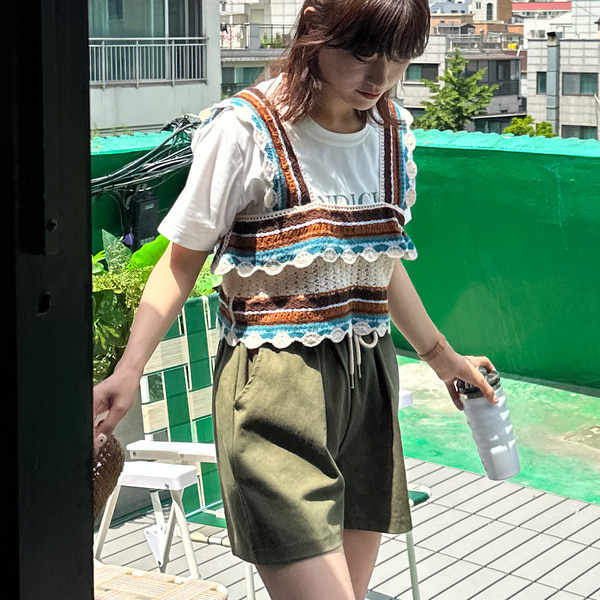 vintage アンティーククロシェビスチェ フラワー クロシェ ビスチェ | Emerald Motel - 古着屋