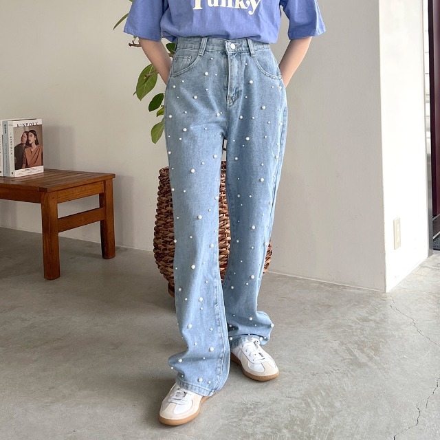 パールデニムパンツ | ファッション通販サイト NUGU