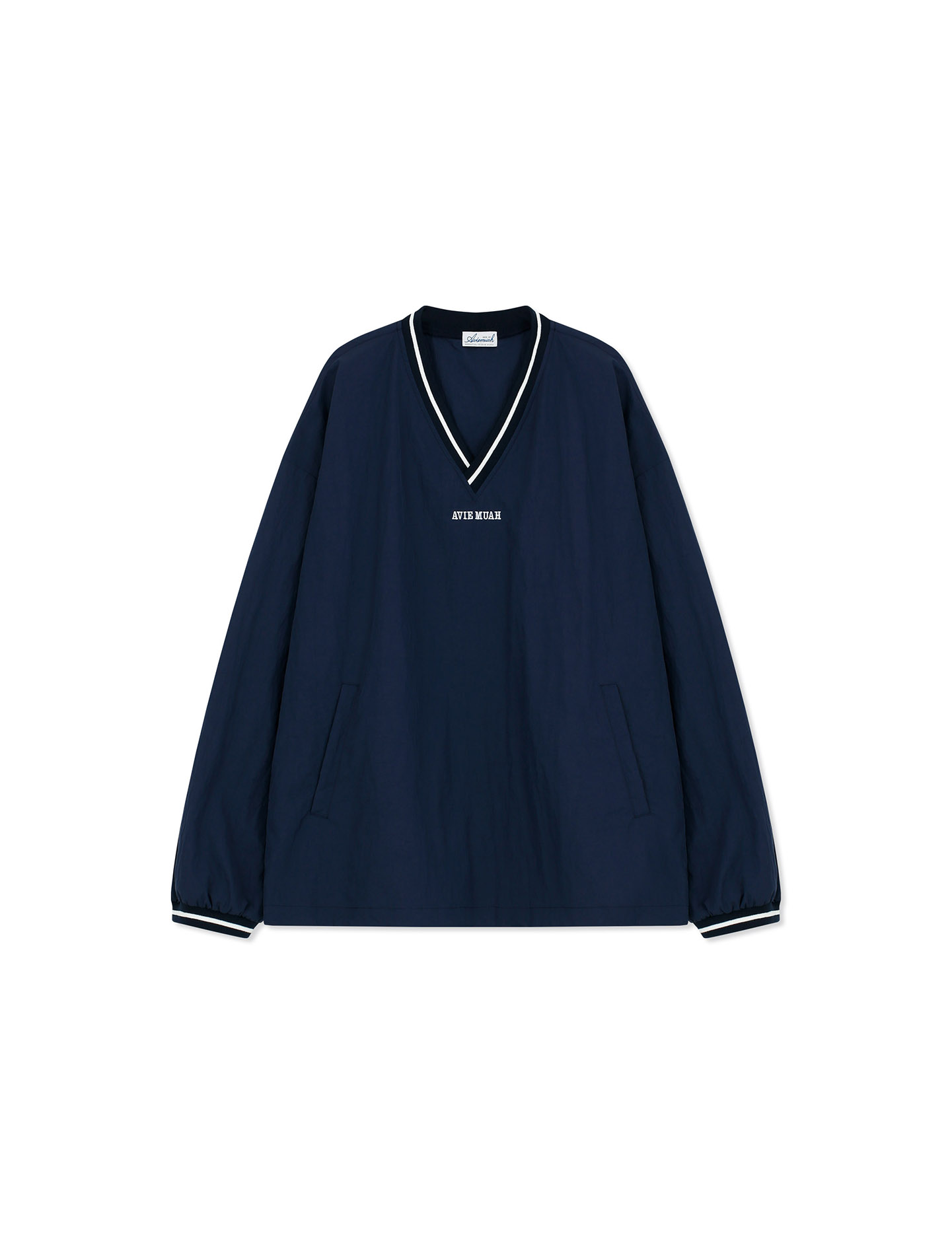 V-Neck Oversized Pullover Windbreaker (Green) | ファッション