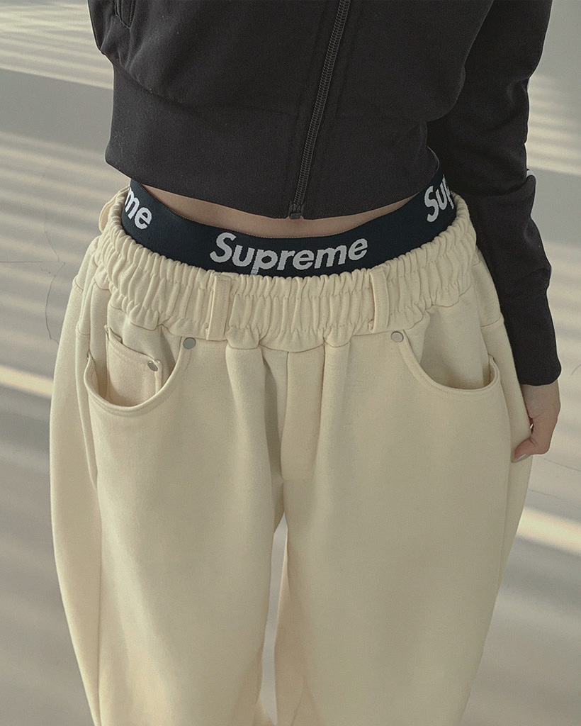 [着痩せ / 美脚] ベルトループポイント ワイドトレーニングパンツ (6color)