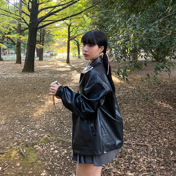 ルーズサイズレザージャケット | ファッション通販サイト NUGU