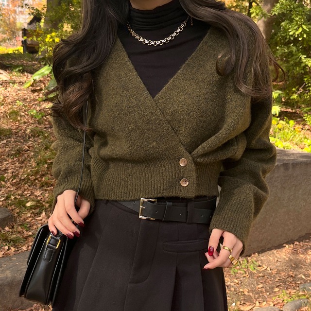 ラップクロップドカーディガン | ファッション通販サイト NUGU