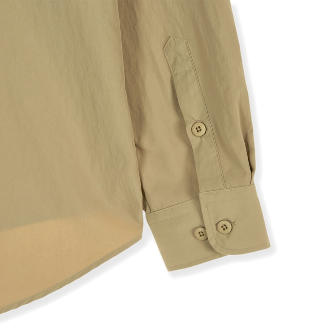 VARZAR] VZ Logo Big Over Fit Nylon Work Shirt Beige