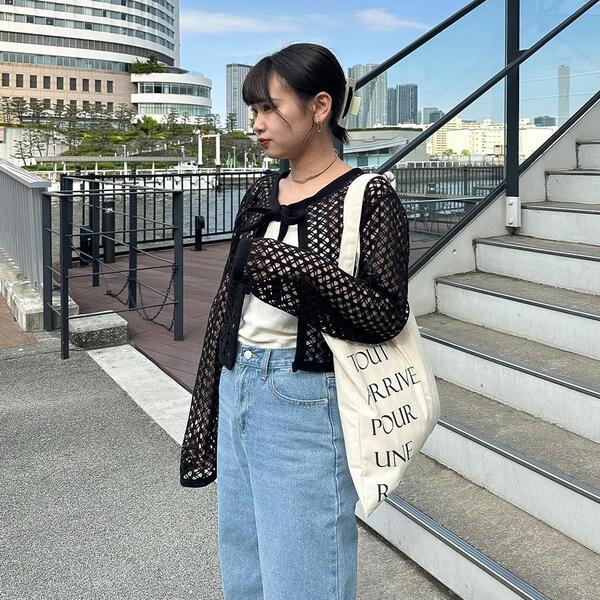 ネット編みストリング カーディガン | ファッション通販サイト NUGU