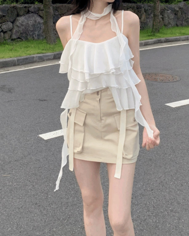 L.G.B. ホワイトミニスカート　ポケットいっぱい　　サイズ26 L.G.B. ホワイトミニスカート ポケットいっぱい サイズ26 L.G.B.