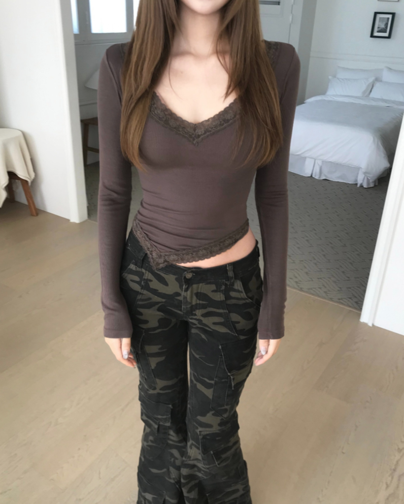 レースロングトップス