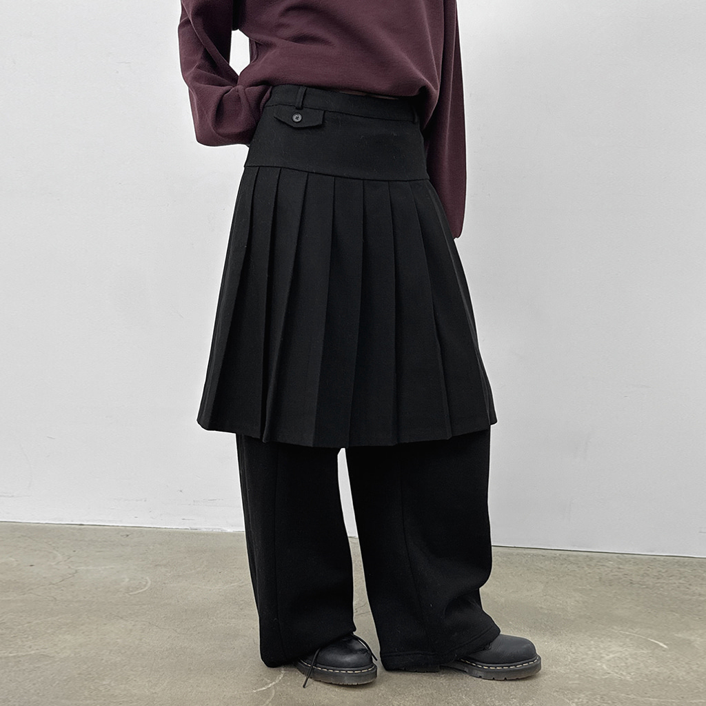 プリーツ ミドル丈 スカート