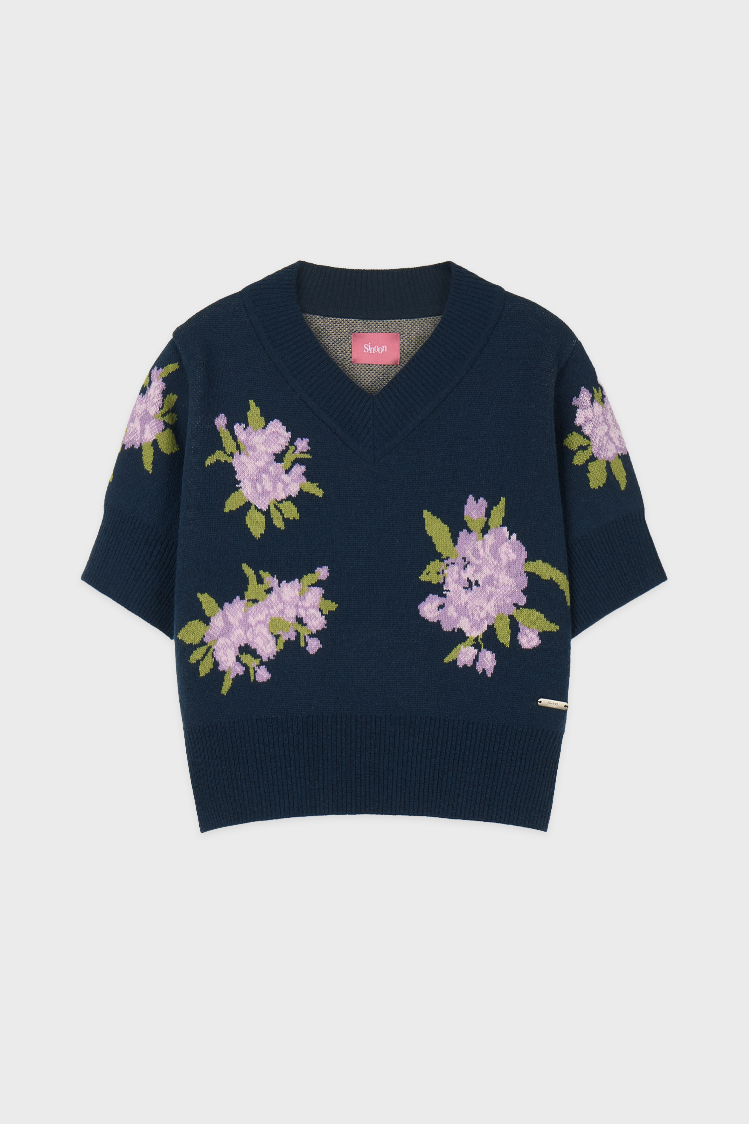 Flower Half Pullover (Navy)
