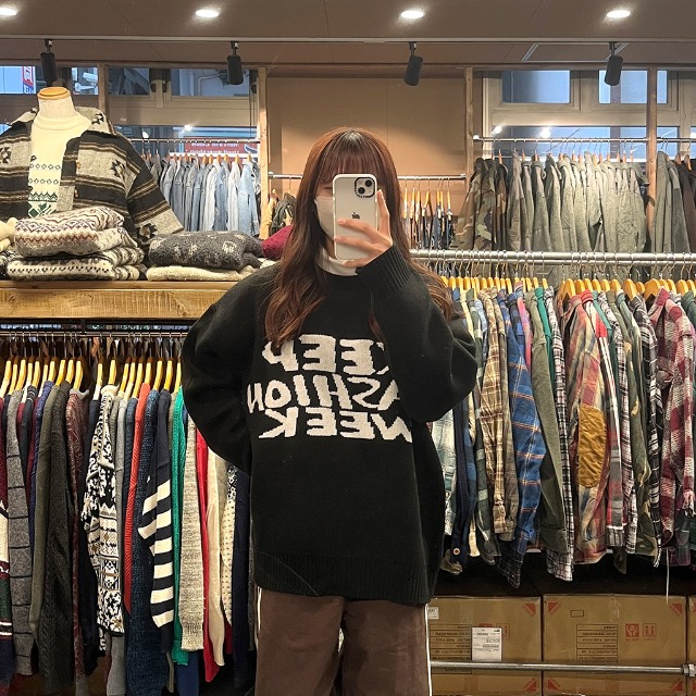 (ユニセックス)KEEPレタリングニット