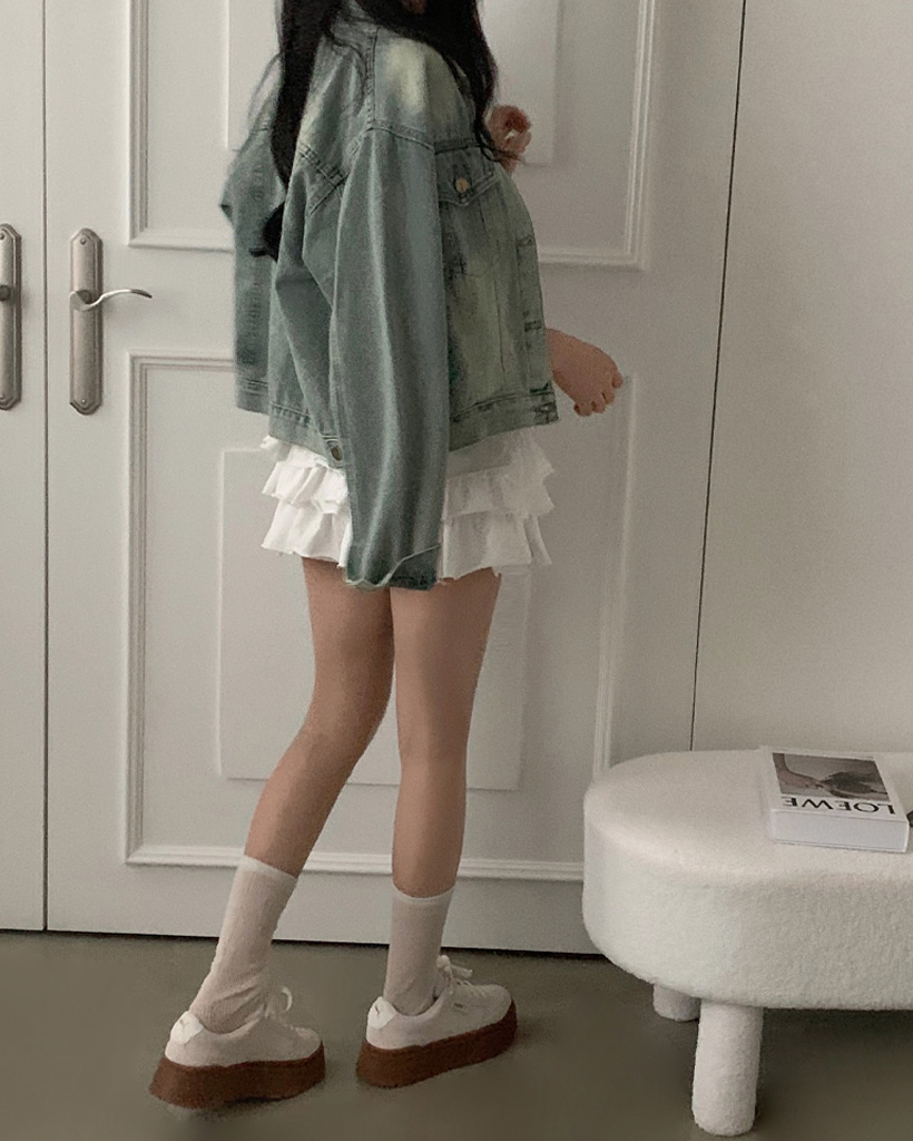 FETICO（フェティコ）WOOL BARATHEA フリルミニスカート FETICO/フェティコ】別注 SATIN BARATHEA FRILLED MINI SKIRT