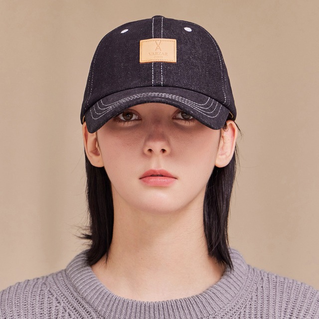 VARZAR] Silver stud over fit ball cap black | ファッション
