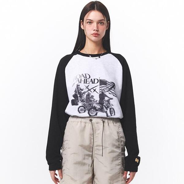 ★MAINBOOTH★Road Ahead Raglan T-shirt(CLOUD GRAY)★正規品 Road Ahead Raglan T-shirt(CLOUD GRAY) | ファッション通販