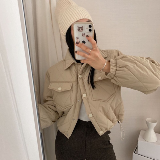 ミニ キルティング ダウンジャケット