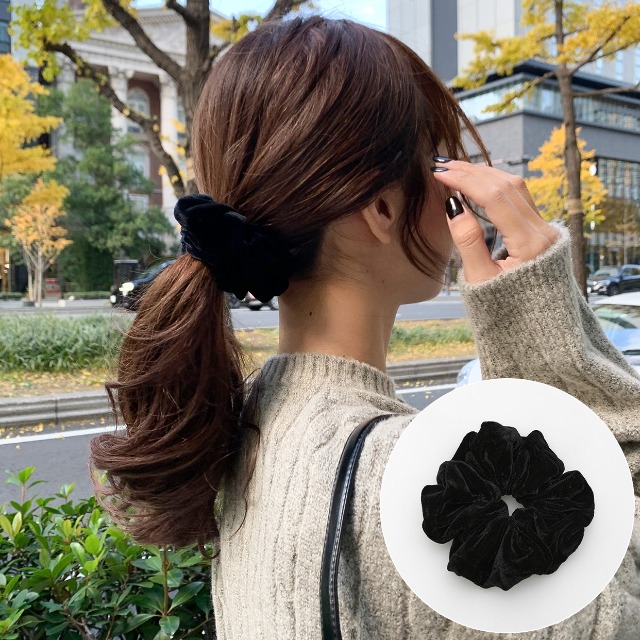 ブラックベルベットシュシュ