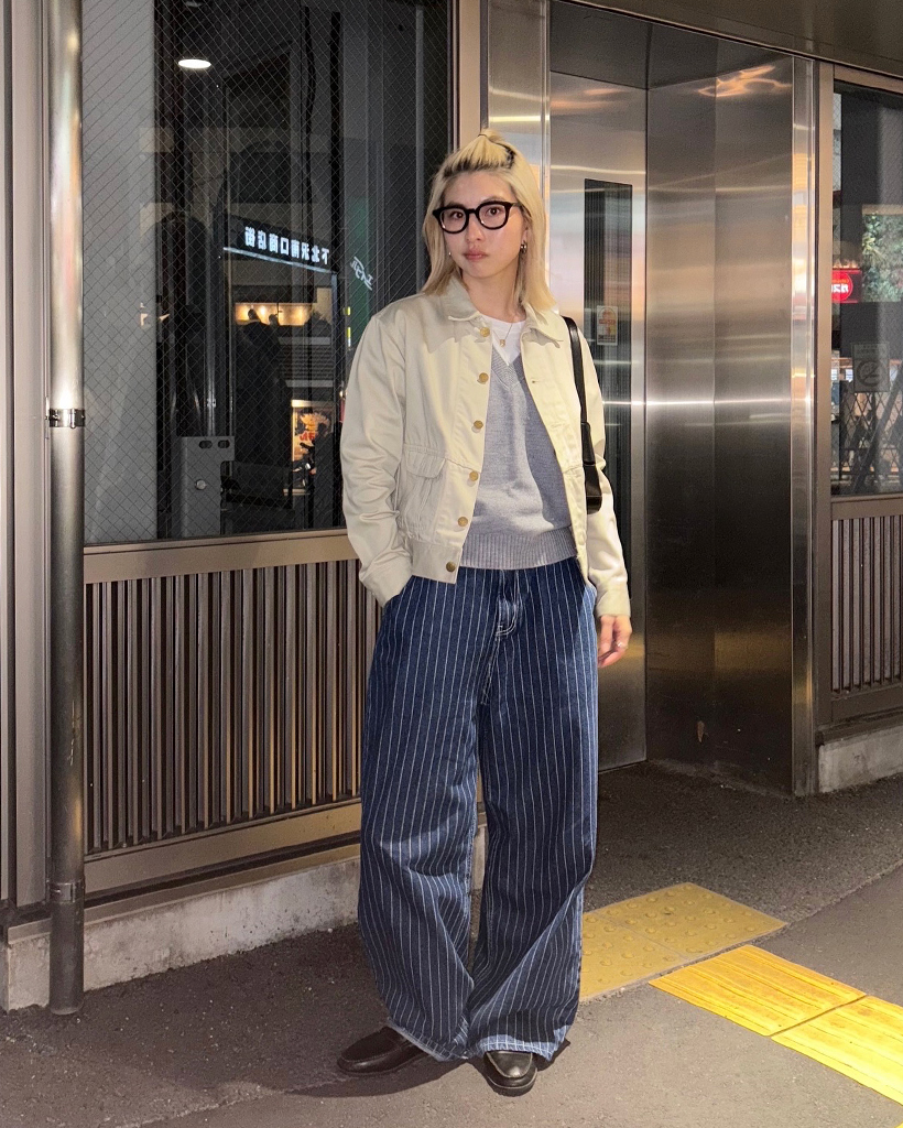 ピンストライプストレートデニムパンツ | ファッション通販