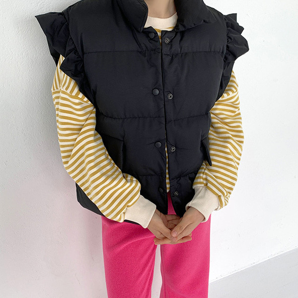 エムズグレイシー 可愛いフリルつきダウンベスト フードつき エムズグレイシー 可愛いフリルつきダウンベスト フードつき