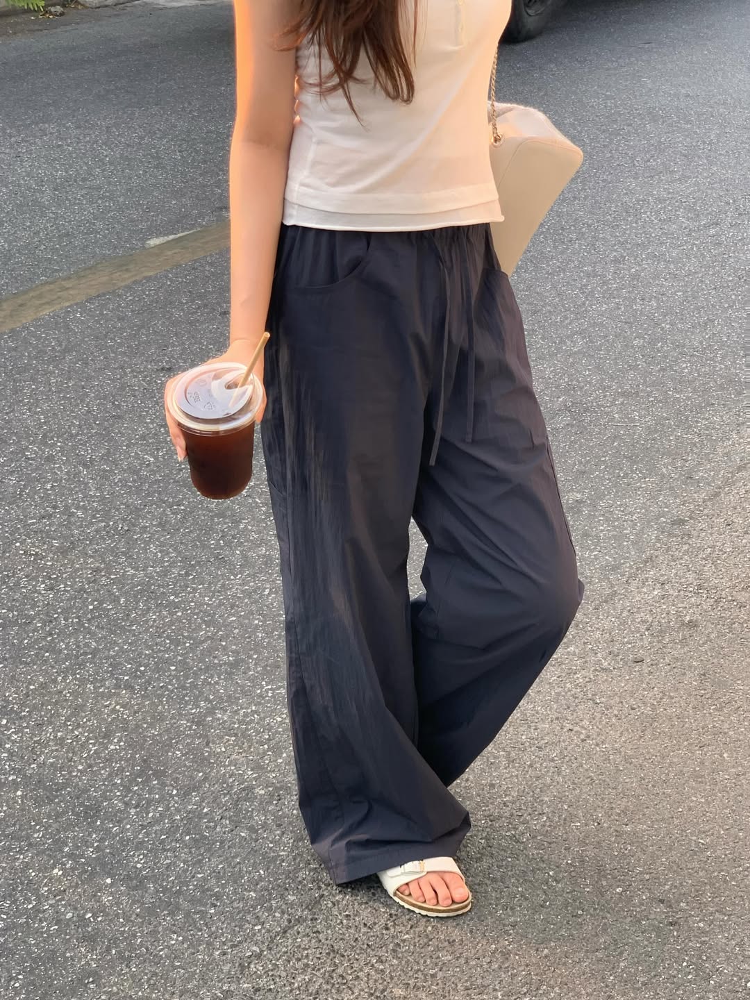 Dana Light Drawstring Cargo Pants_Navy