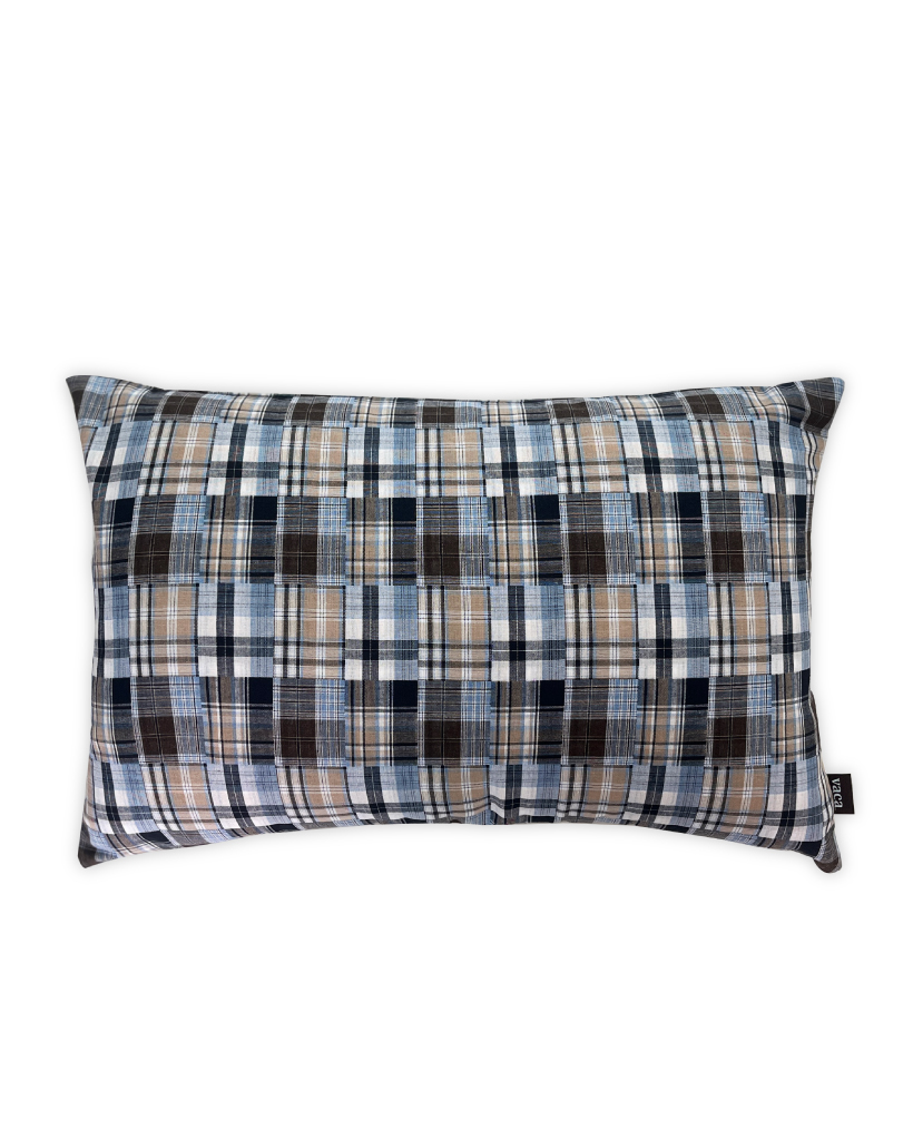 BLUE CHECK PILLOW COVER