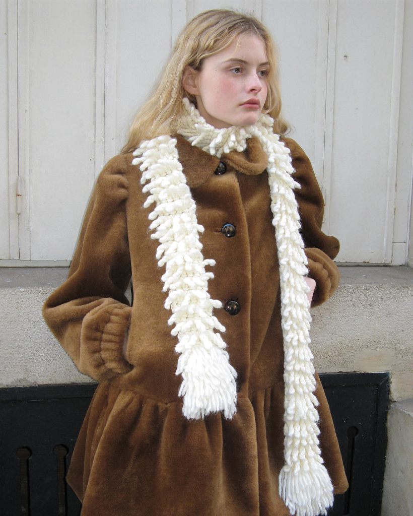 SINOON SN Ruffled Shearling ファーコート SN Ruffled Shearling Fur Coat (Brown) | ファッション通販サイト NUGU