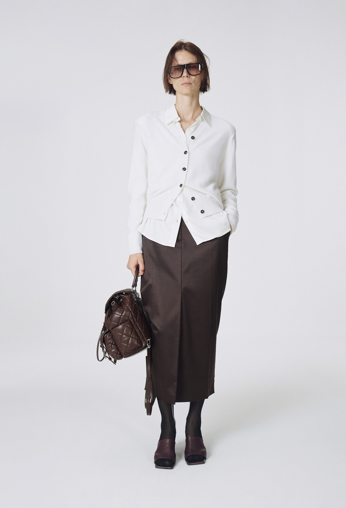 Cashmere 100% Padded Cardigan - Ivory