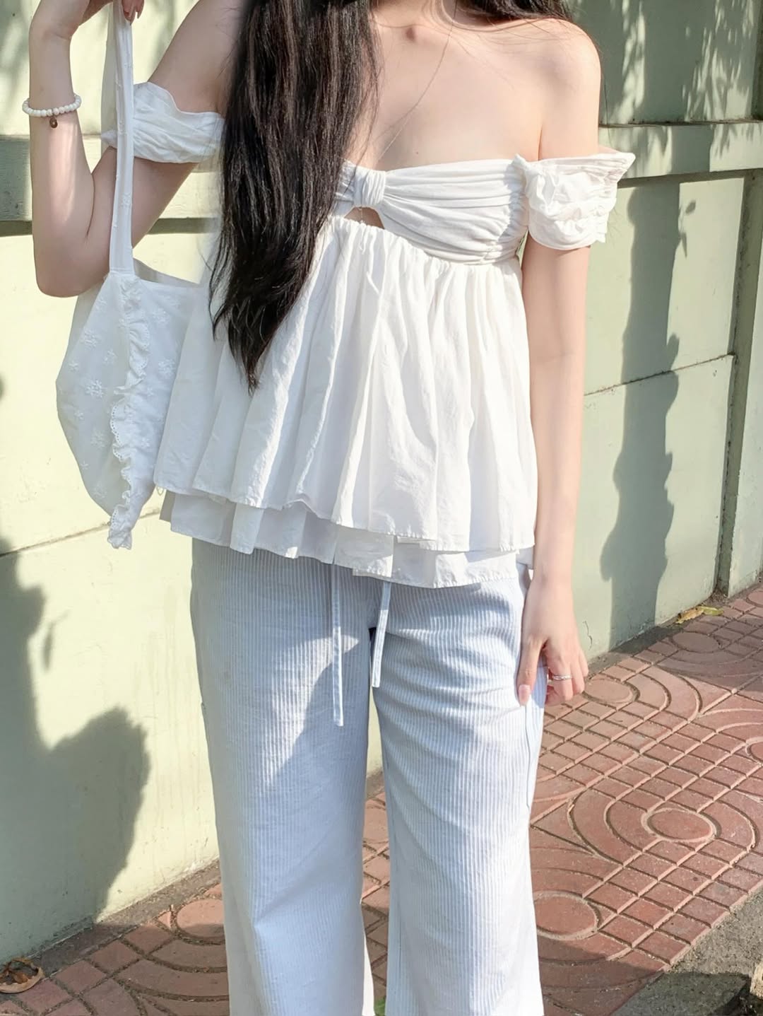 Dana Light Drawstring Cargo Pants_Light Blue