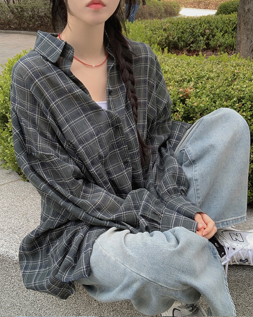 オーバーサイズリネンチェックサマーシャツ | ファッション通販サイト NUGU