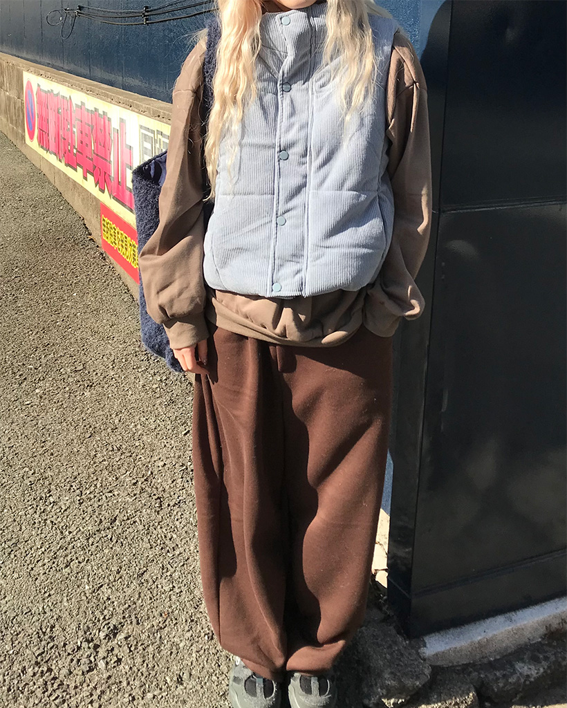 コーデュロイダウンベスト