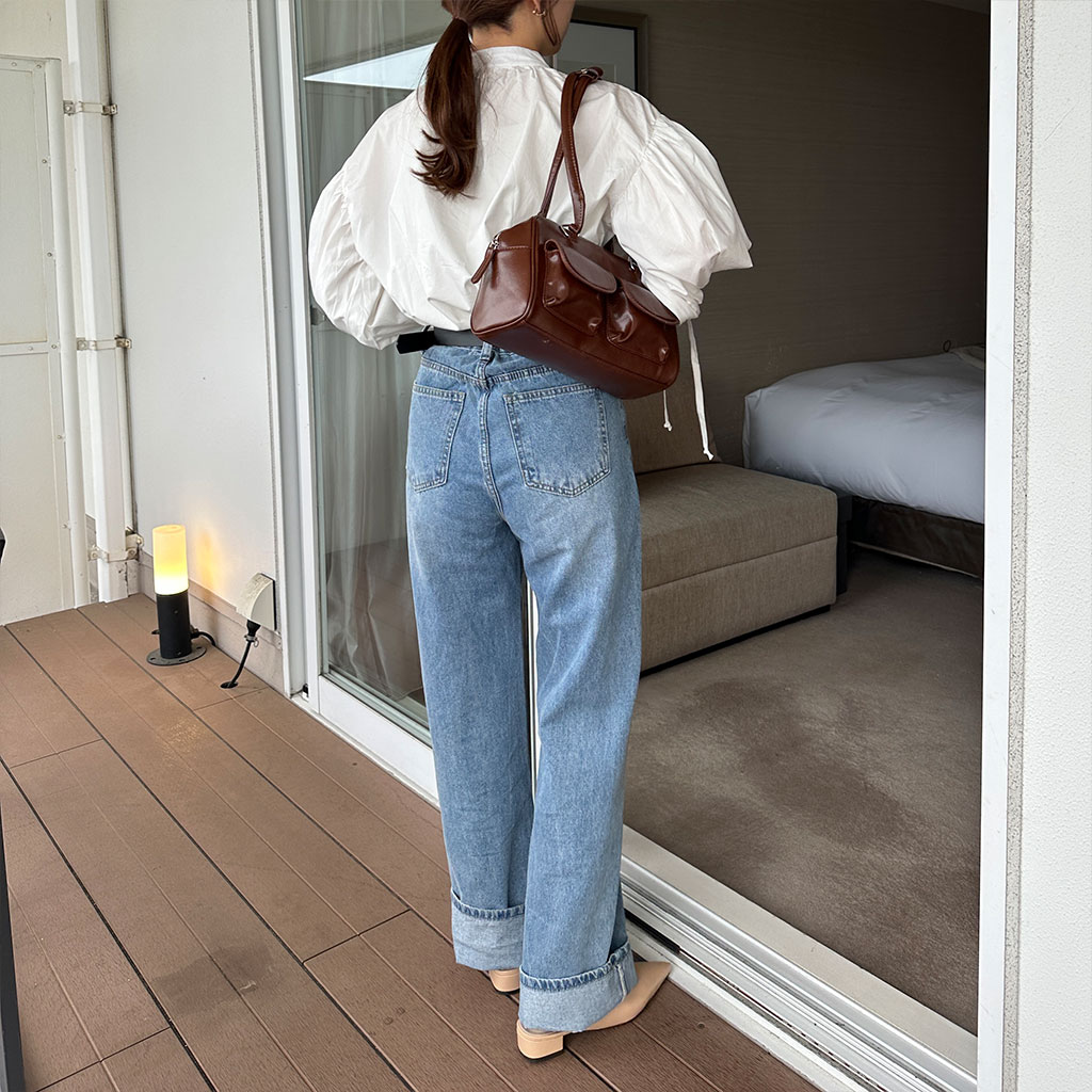ハイウエストウォッシングデニムパンツ | ファッション通販