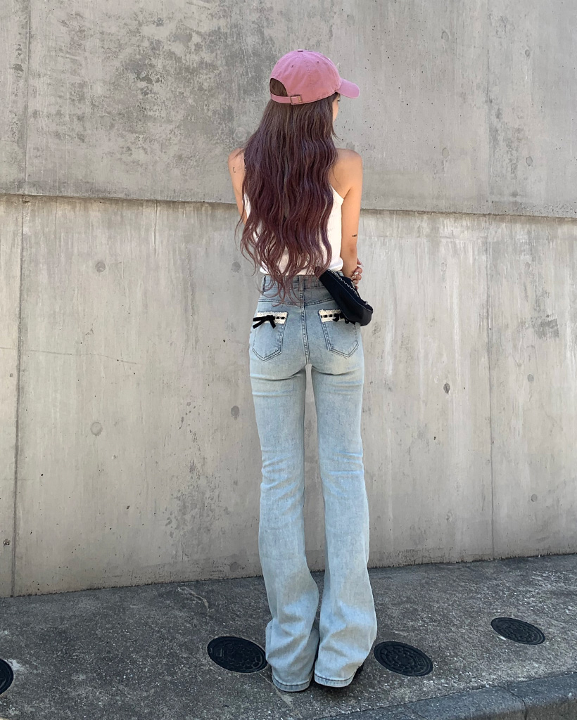 Courreges■クレージュ コットン ブーツカット ジーンズ Courrèges ブーツカット ジーンズ | ブラック | FARFETCH JP