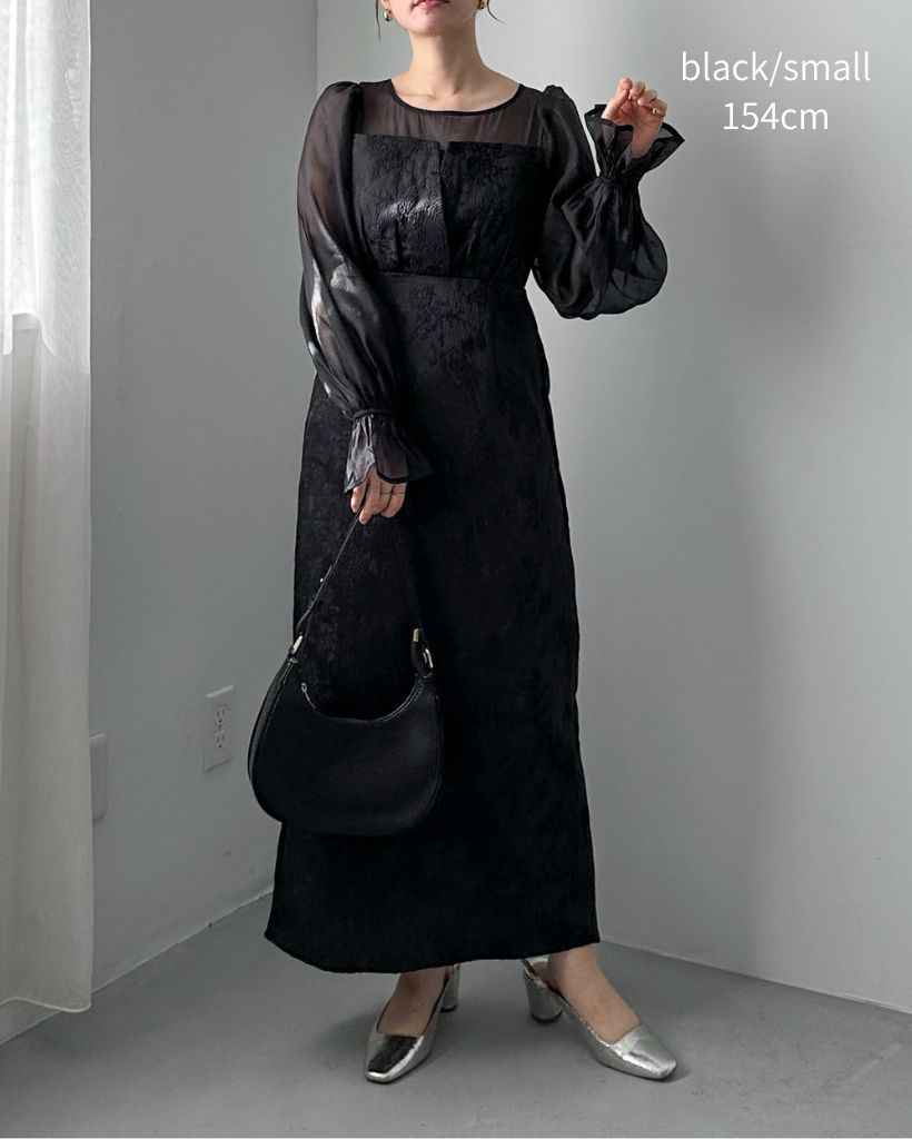 オケージョン】ジャガードビスチェドッキングワンピース