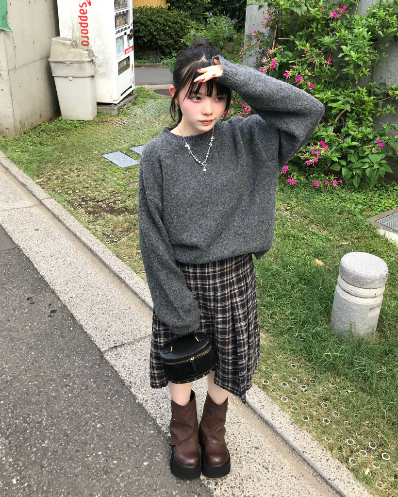 チェックプリーツミディスカート | ファッション通販サイト NUGU