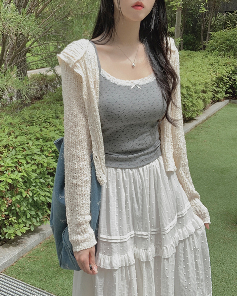 レースティアードフリルロングスカート | ファッション通販サイト NUGU