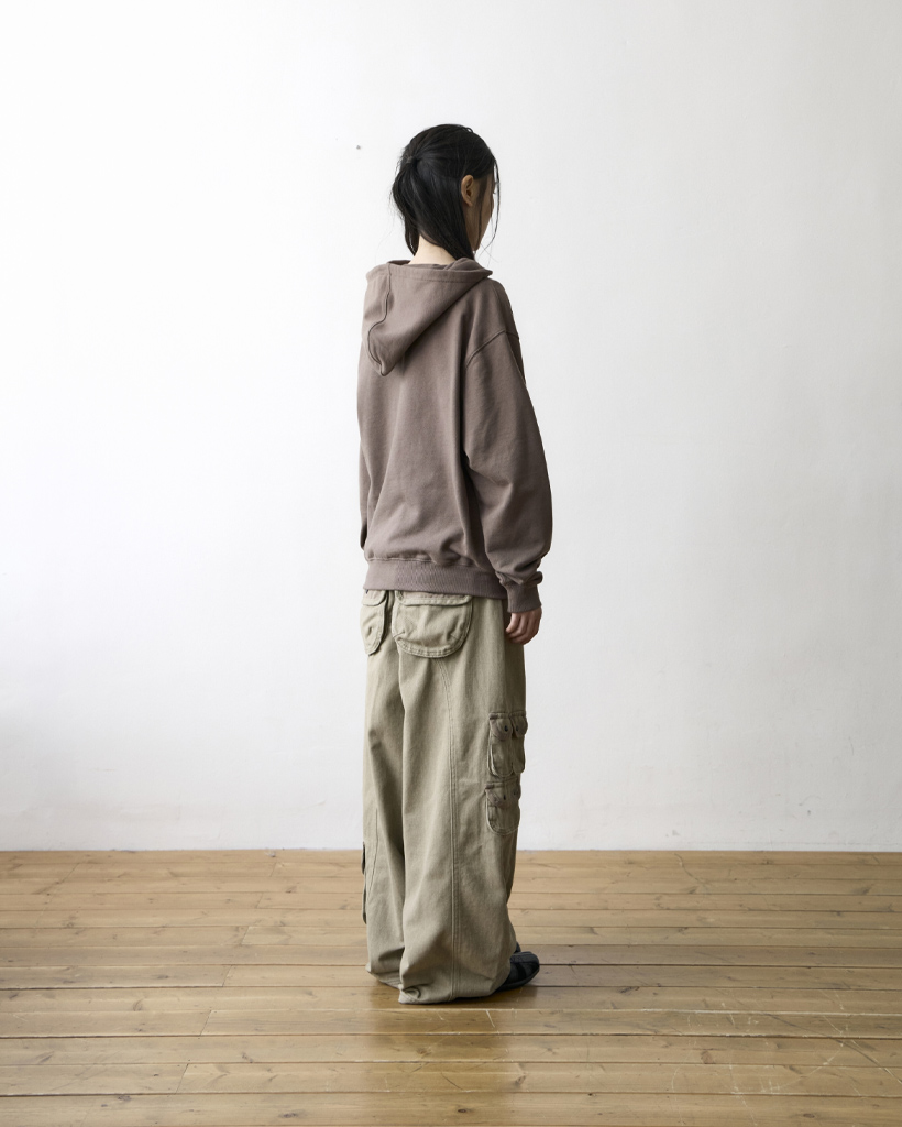 TCM frame hooded zip-up (brown) | ファッション通販サイト NUGU